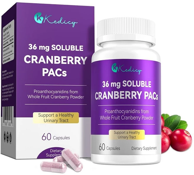 Kedicy 여성용 크랜베리 알약 36mg 용해성 PAC 뉴잉글랜드 통과일 파우더에서 공급 UTI 방어 및 요로 건강을 위한 60캡슐, Kedicy 여성용 크랜베리 36mg 용해성 PAC 뉴, 1개 - 쿠팡