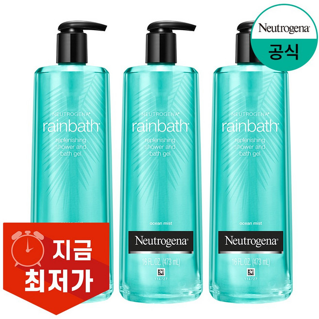 뉴트로지나 레인바스 오션미스트 바디워시 퓨어 아쿠아 향, 473ml, 3개