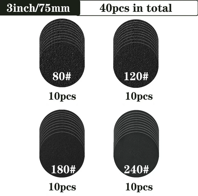 호환 3인치 습식 건식 샌딩 디스크 후크 루프 75mm 실리콘 카바이드 샌드페이퍼 샌더 디스크 80grit-5000g, 14 corse kit