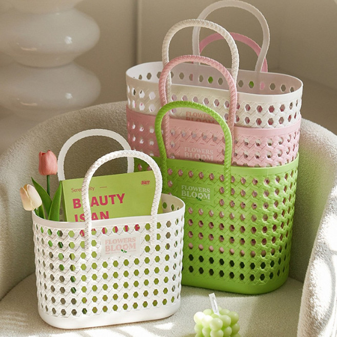 젤리백 다용도 목욕 수영 캠핑 물놀이 피크닉가방 장바구니, 중-그린