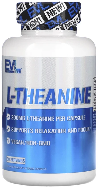 EVLution Nutrition l-테아닌 200mg 베지 캡슐 60정, 1개 - 쿠팡