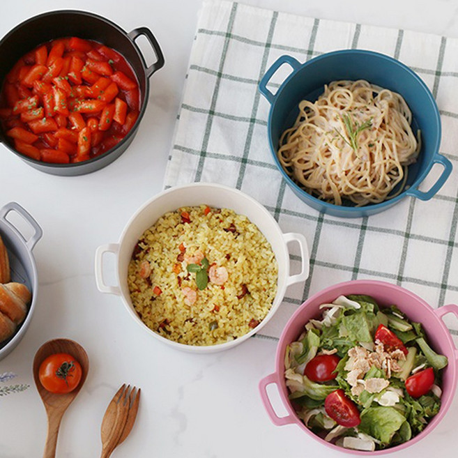 감성 캠핑 접시 BPA FREE 플레이팅 앞접시-다용도볼, 3. 그릴 원형 다용도볼 - 핑크, 1개