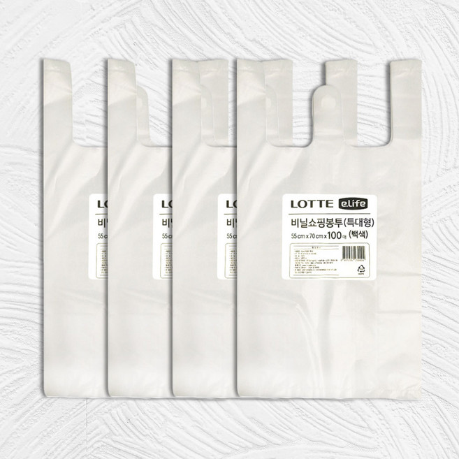 롯데 비닐봉투 백색, 30L, 4개