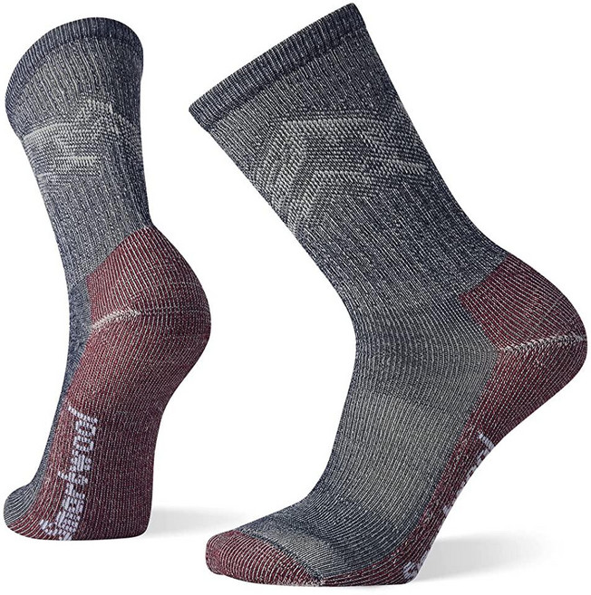 [미국수입정품] Smartwool 남성용 Hike 클래식 에디션 라이트 쿠션 마운틴 패턴 크루 양말 딥 네이비 라지 202569, Small, Deep Navy, Deep Navy