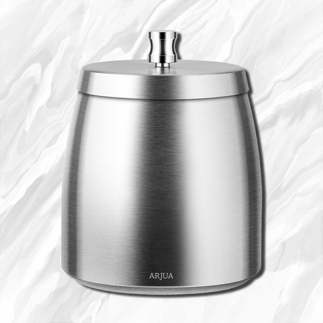 페어홈 냄새차단 스텐리스 프리미엄 담배 재떨이 뚜껑형 가정용 업소용, 1개, 실버