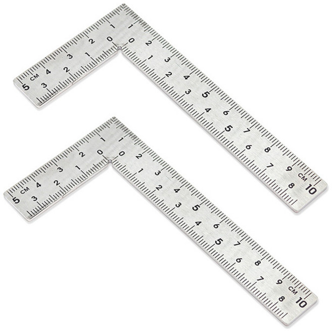 아이베란다 제도 직각자 스퀘어 눈금자 소형, 5x10cm, 2개