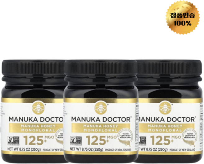 2+1 마누카닥터 단일꽃 마누카 꿀 MGO 125+ 250g, 3개