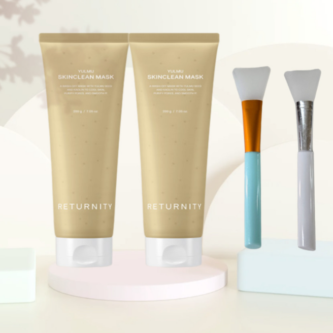 리터니티 율무 스킨클린 팩 120ml 2개 +실리콘 붓 2개, 1개, 2개입