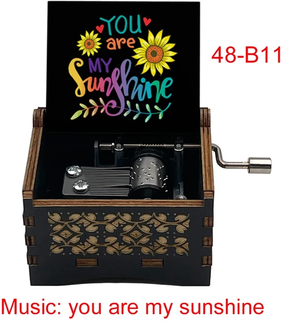 당신은 내 햇빛 뮤직 박스 검은 나무 새로운 디자인 친구 남편 아내 여자 친구 딸 생일 크리스마스 귀여운, 07 plum
