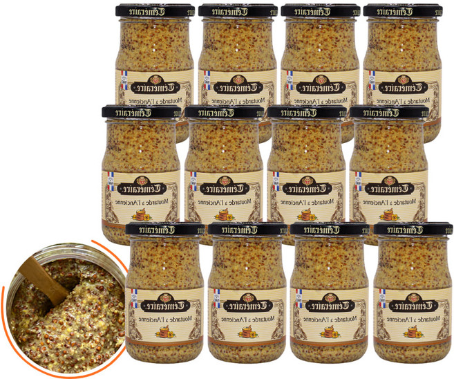 무설탕 홀그레인 머스타드 겨자씨 소스 머스터드 샐러드 스테이크 샌드위치 라페 샐러드, 12개, 200g