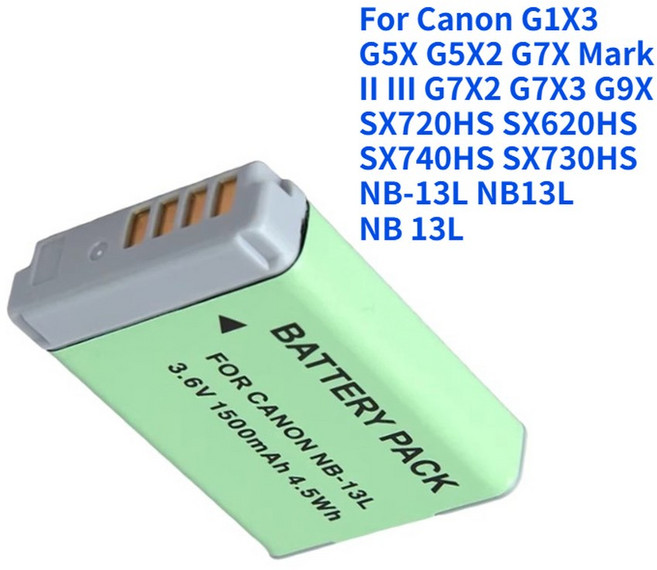 캐논 G1X3 G5X G5X2 G7X Mark II III G7X2 G7X3 G9X SX720HS SX620HS SX740HS SX730HS NB-13L NB13L NB 13L