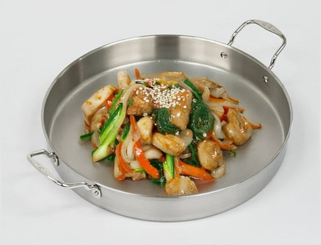 인덕션 스텐 통삼중 볶음팬 40cm 찜용냄비 볶음판 닭갈비불판
