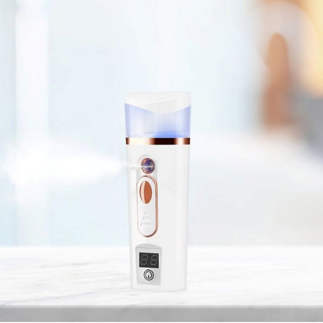 오포오 나노미스트 스프레이 & 피부습도측정기 페이셜 보습기, 화이트, IF-1303