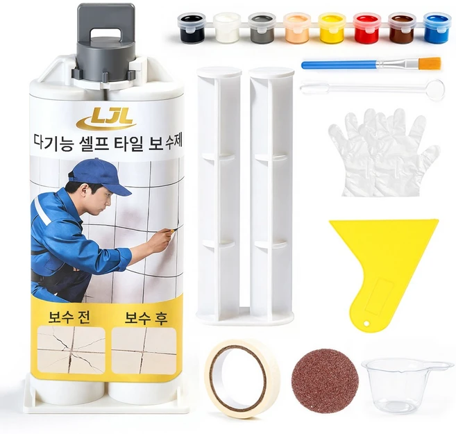 LJL 타일 보수제 깨진 타일 금간 보수 화장실 욕조 금간 보수용 대리석 바닥 세면대 도자기 셀프 보수, 1개 - 쿠팡