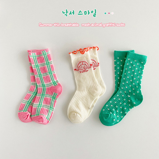兒童襪子夏季薄款女童透氣韓版彩虹網眼襪女孩寶寶夏天卡絲中筒襪