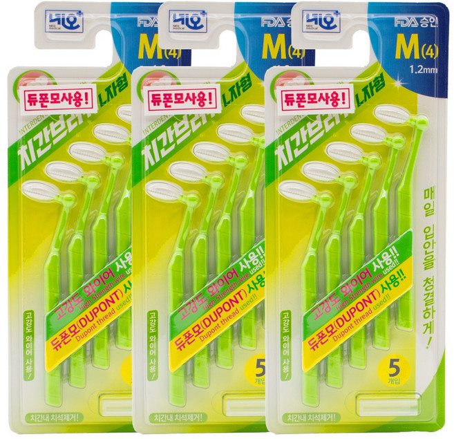 네오 에버덴 치간칫솔 L자형 5p (m 1.2mm) EVERDEN, 3개, 5개입