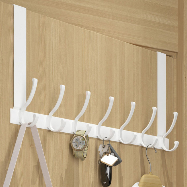 LA DERIVE 도어 후크 무타공 문행거 방문 도어 행거 문걸이 후크 14구, 1개, 흰색