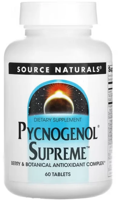 Source Naturals 소스네츄럴 Pycnogenol Supreme 파크노제놀 60정, 1팩 - 쿠팡