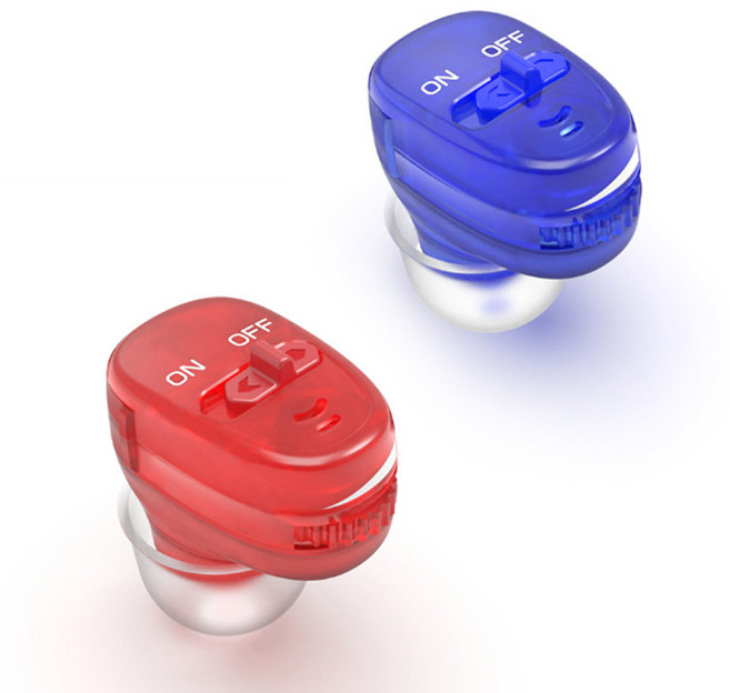 신형 레드 블루 음성증폭기 무선 소형 초경량 소리증폭기 음성 보조기, 1개, 1개입