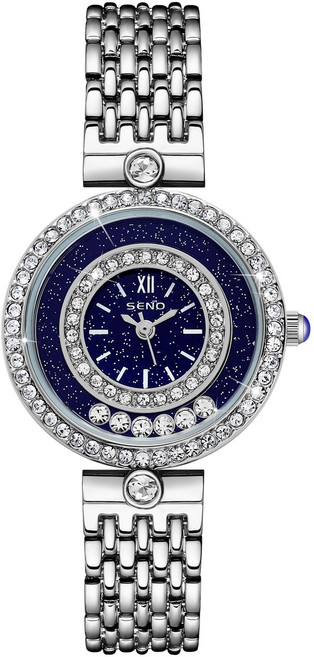 큐빅 여성 쿼츠 워치 스틸 밴드 방수 시계