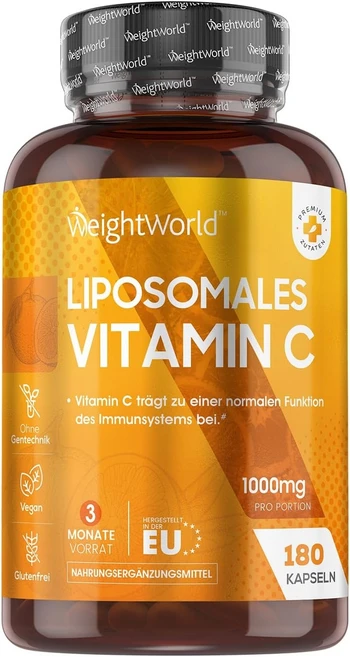 웨이트월드 리포좀 비타민C 1000mg 로즈힙 비건 캡슐 180개, 1개, 180정 - 쿠팡