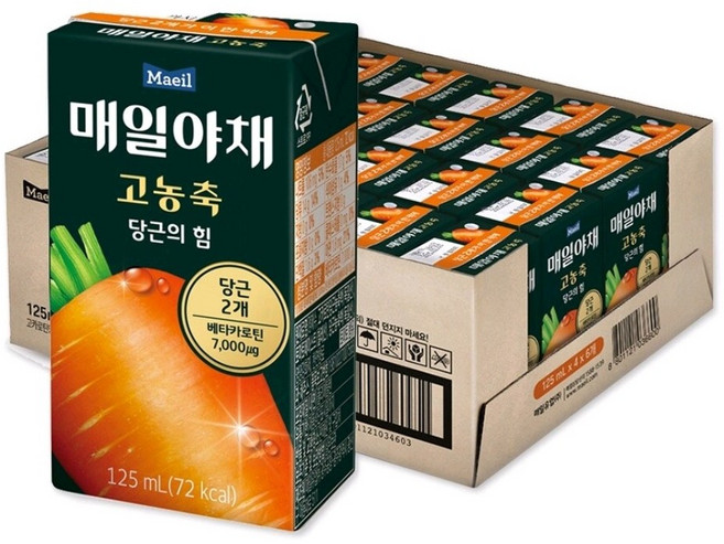 매일야채 고농축 주스 당근의 힘, 125ml, 72개