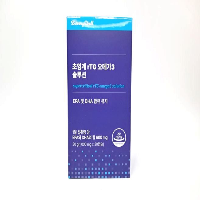 보니웰 초임계 알티지 rTG 오메가3 솔루션, 1박스, 30회분