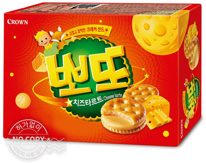 과자사탕초콜릿간식/V12_크라운 뽀또 치즈타르트 322g/사무실 회사 탕비실 모임 어린이집 학원 교회 과자파티, 1개, 322g