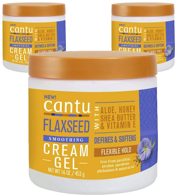 칸투 아마씨 스무딩 크림 젤 디파인 & 소프튼 유연한 고정력 무알코올, 3개