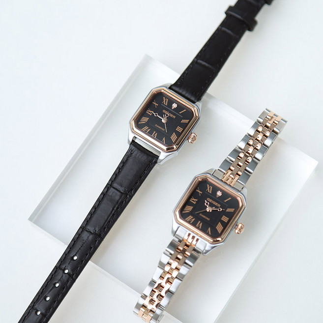 가이거 여성 옥타곤 다이아 메탈시계 GE1260(+가죽밴드 1종)