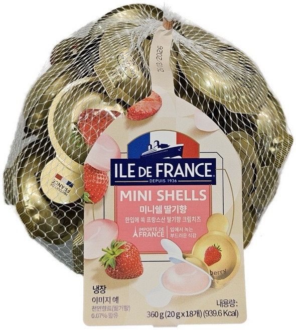 ILE DE FRANCE 일드 프랑스 미니쉘 딸기향 크림치즈 360g (원산지 : 프랑스), 1개