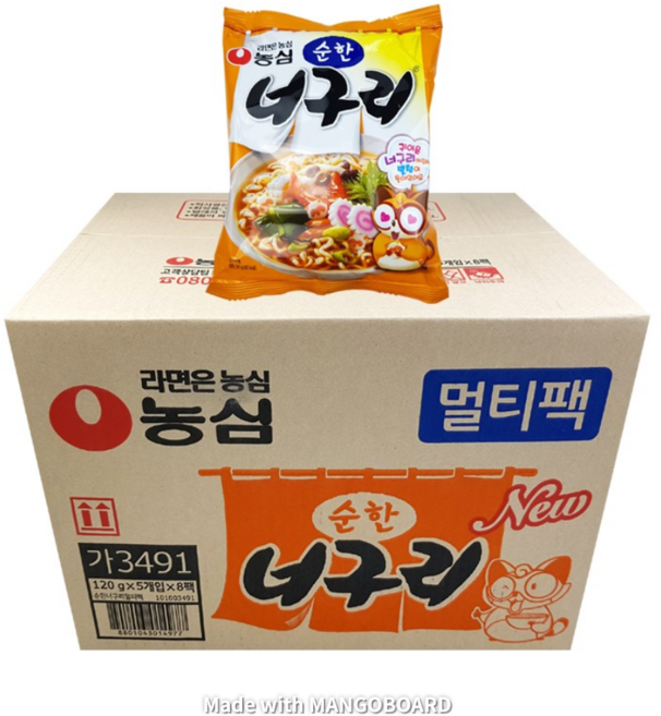 농심 순한너구리 120g (한박스), 40개
