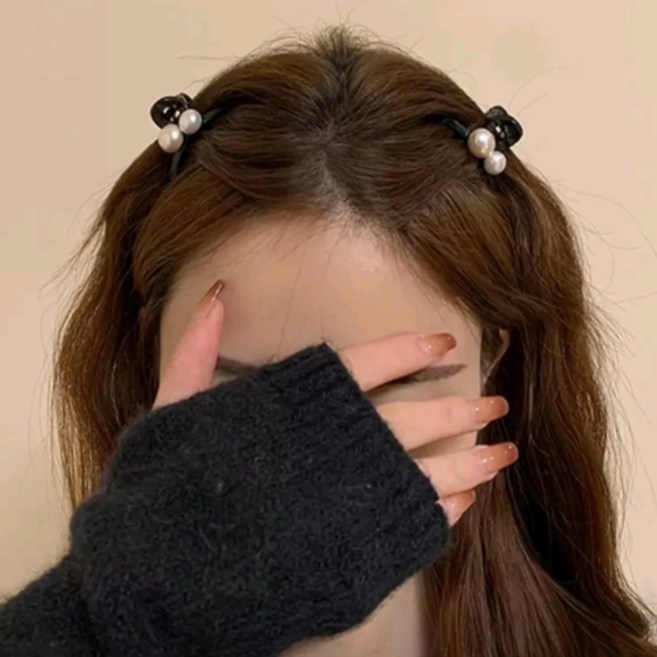 더블진주미니집게핀