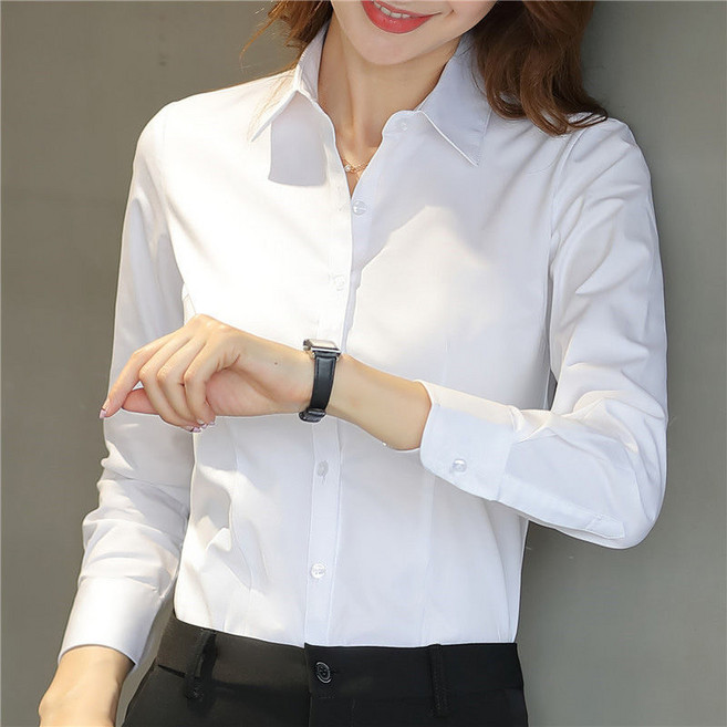 職業白襯衫女長袖韓版修身正裝工作服女士襯衣量大從優廠家直銷