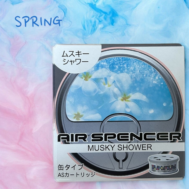 정식수입 영광사 에어스펜서 Air Spencer 고급 차량용 방향제 양면 사용 캔타입 실내 탈취용, 머스키샤워(Musky shower), 1개