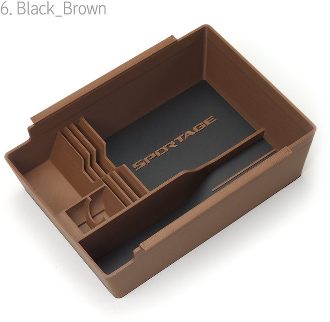 핏콘 2025 스포티지 페이스리프트 콘솔트레이 정리 수납함, 6 블랙_브라운