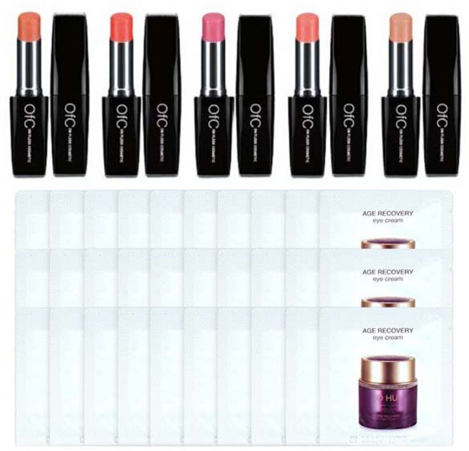 OFC 립스틱 구매시 오휘 에이지 리커버리 아이크림 120매 증정, 3호+사은품 오휘 에이지 리커버리 아이크림 120매, 1개