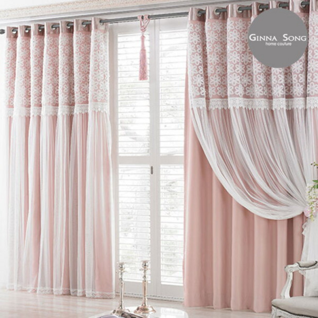 [지나송] 베일리 쉬폰레이스 이중암막커튼 풀세트 특대형