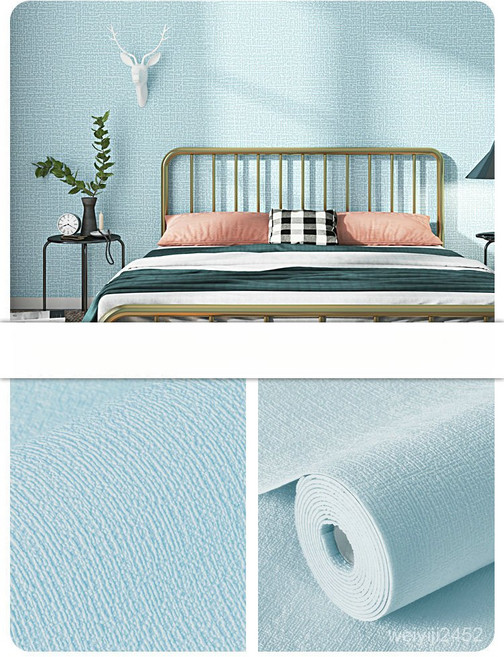 붙이는단열벽지 셀프도배 린넨 롤 벽지 50cm X 10m/50cm X 20m/50cm X 30m/50cm X 50m, 3# 린넨#하늘색, 50cm X 10미터