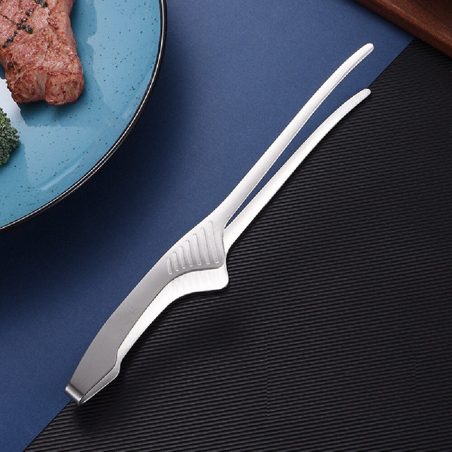 깔끔한 스텐 주방 캠핑 요리용 핀셋 고기 라면 요리 음식 먹방 집게 젓가락 24cm