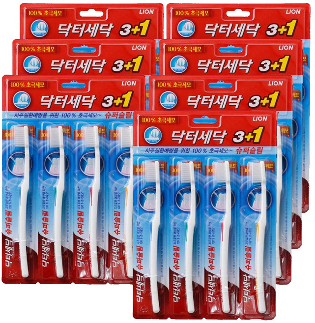 CJ라이온 닥터세닥 슈퍼슬림 칫솔 4입 극세모, 4개입, 7개