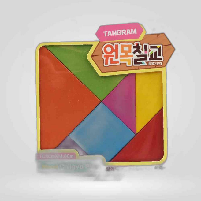 4000해피원목칠교(중)(1P) 칠교 탱그램 퍼즐 교재 창의력, 단일옵션, 1개