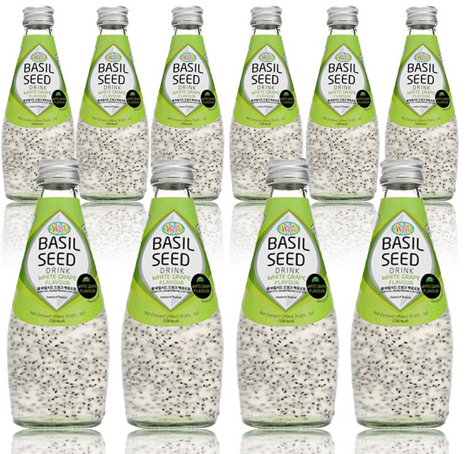 예이니식품 웰 바질시드 드링크 백포도맛 10개(290mlx10개) 유튜브주스음료수과일, 10개, 290ml