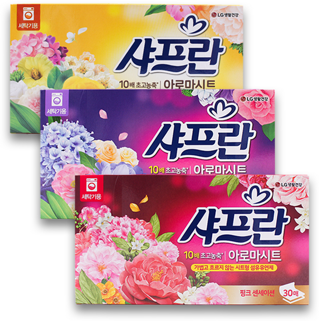 아로마시트 샤프란 시트형 섬유유연제 코튼블로섬 초고농축, 30매입, 1개