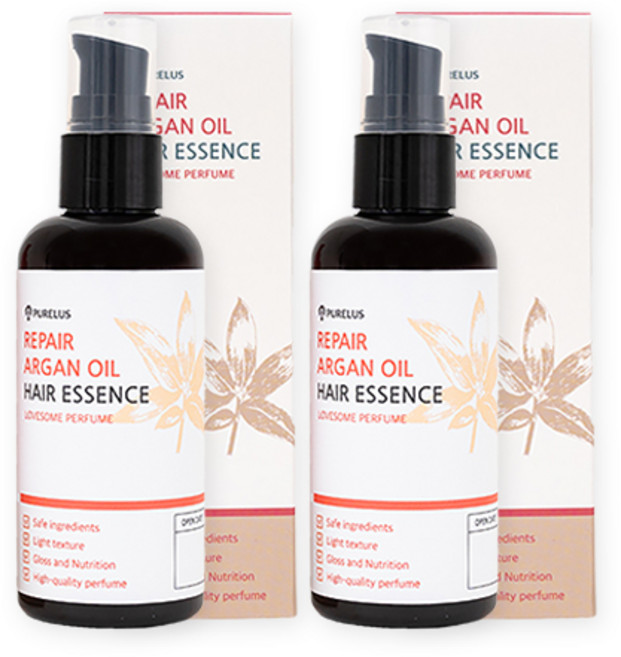 1+1 모로코 아르간 헤어 오일 에센스, 아르간오일 (러브썸향+러브썸향), 90ml, 2개