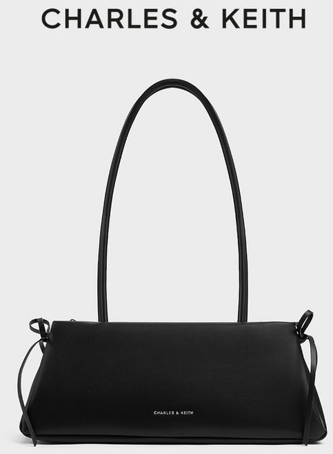 찰스앤키스 여성 미니 숄더백 리본 바게트백 가죽가방