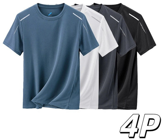 남자 반팔티셔츠 슈퍼 드라이 기능성 쿨 티셔츠 4P 세트 남여공용 tanlz