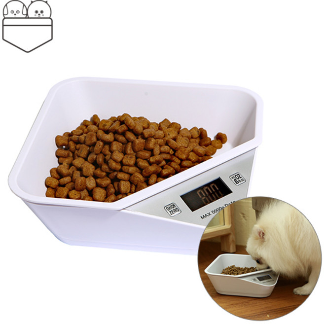 전자 저울 디지털 식기 밥그릇 반려동물 포치 강아지저울 고양이, 1개