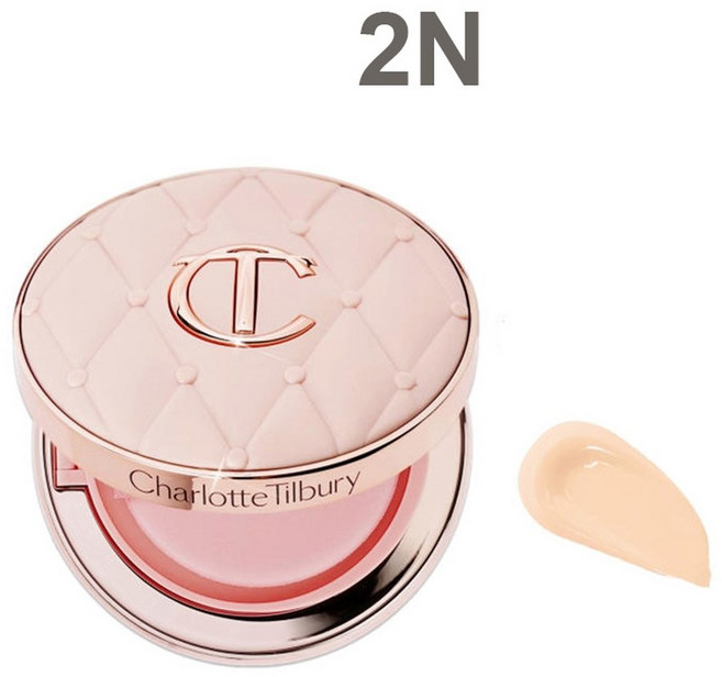 샬롯 틸버리 리퀴드 파운데이션 에어 쿠션 세팅 파우더 립스틱 바이컬러 스프레이 메이크업 블러셔 제품 미디엄 페어, 2N