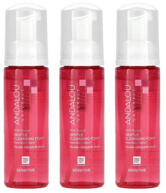안달로우내추럴스 1000 로즈 클렌징 폼 센서티브, 3개, 163ml - 쿠팡